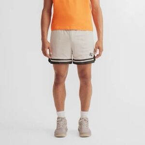 New Balance Off White and Black Athletic Shorts